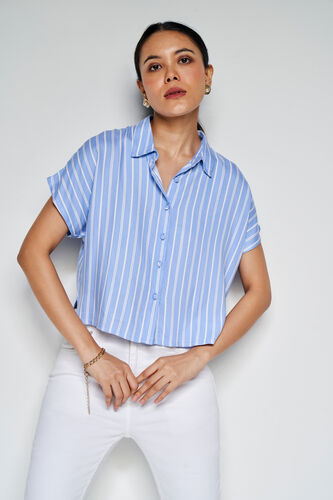The Stripe Print Top, Blue, image 4
